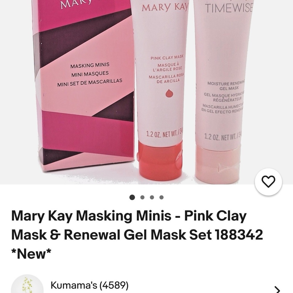 Mary Kay Masking Minis - Pink Clay & Renewal Gel Mask Set & Hydrogel eye patches